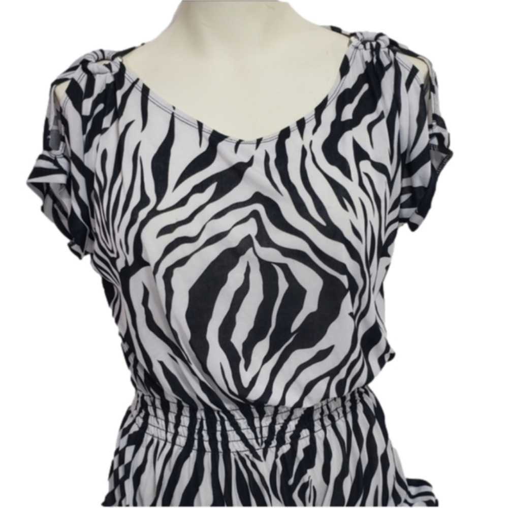 Guilty Zebra Cinched Long Top